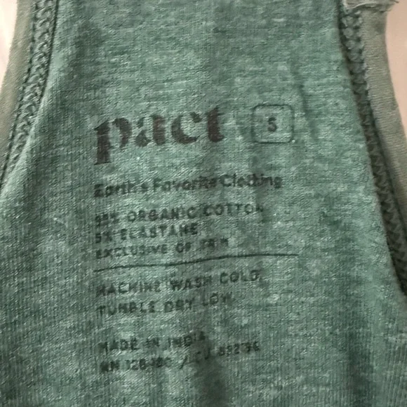 Pact Organic Cotton Women’s Jumpsuit – Green, Size Small, Built-in Bra - Picture 4 of 7